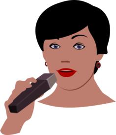 Vector illustration of woman with microphone