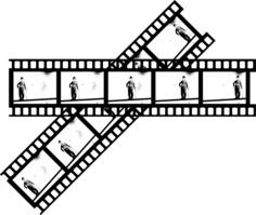Movie tape with Charlie Chaplin on it vector image