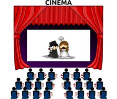 Cinema hall vector drawing