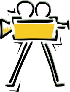 Old filming camera vector drawing