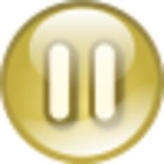 Yellow audio button vector clip art