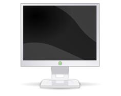 White flat screen LCD monitor vector image
