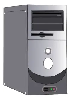 Computer system case vector image
