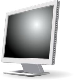 Grayscale computer flat display vector image