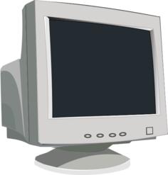 Vector graphics an old CRT computer monitor