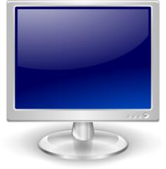 Blue LCD monitor vector image