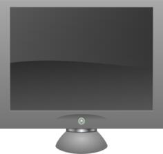 LCD screen with shadow vector graphics
