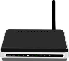 Wireless router with an antenna vector image