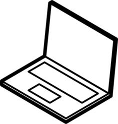 Outline vector image of laptop