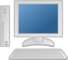Thin desktop computer vector image