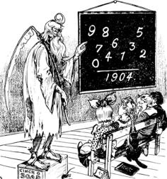 Father time teaches maths vector image