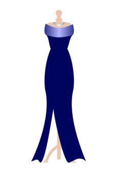 Formal navy dress on dress stand vector image