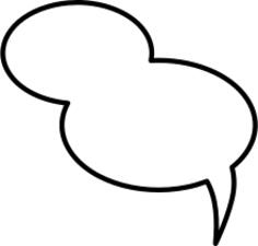 Round comic speech cloud vector drawing