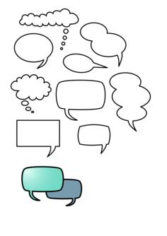 Selection of comic clouds vector drawing