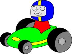 Vector lip art of man driving a formula