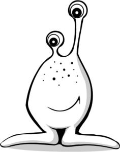 Comic alien vector drawing