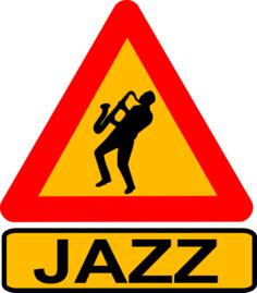 Warning sign jazz player vector image