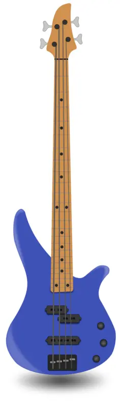 Simple bass guitar with four strings vector illustration
