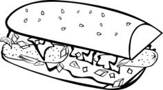 Submarine sandwich vector drawing