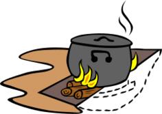Camp cooking trench vector image