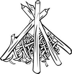 Wood for outdoor fire vector illustration