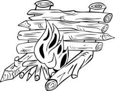 Large campfire vector graphics