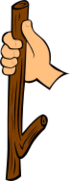 Wood stick in hand vector clip art