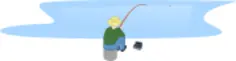 Fisherman fishing by a lake vector image