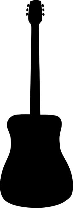 Acoustic guitar silhouette vector illustration