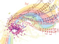 Musical notes pattern vector graphics