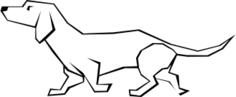 Simple vector drawing of a dog
