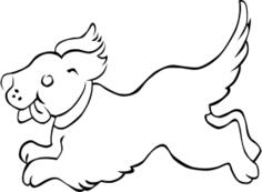 Happy running puppy vector image