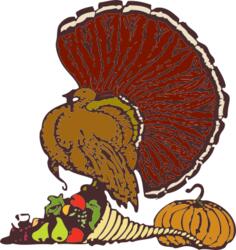 Turkey and vegetables vector drawing