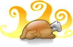 Baked turkey vector image