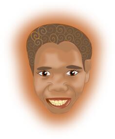 Aboriginal boy portrait vector clip art
