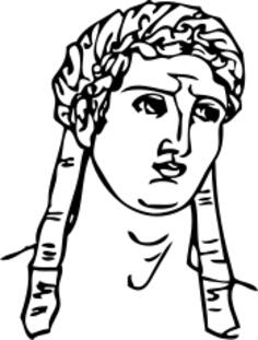 Ancient Greek short hairstyle vector graphics
