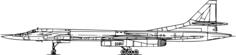 Tupolev 160 aircraft side view vector clip art