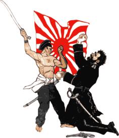 Russian and Japanese fighters vector image