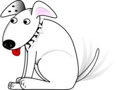 Dog seated vector illustration