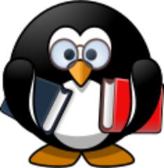 Penguin with textbooks vector image