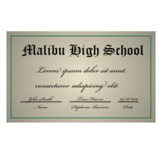 Vector image of high school degree diploma