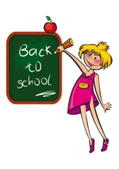 Girl writing on a blackboard vector illustration