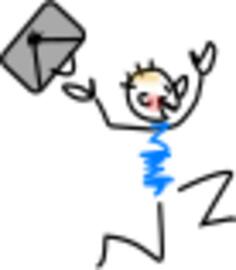 Postman line man vector clip art