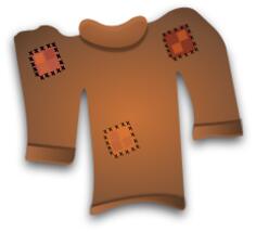Vector clip art of a worn out sweater