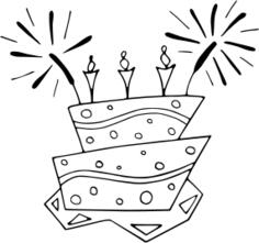 Flat vector image of cake