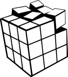 Rubik's cube vector drawing