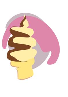 Chocolate ice cream in cone vector image