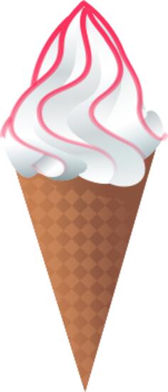 Vector clip art of ice cream in a cone