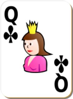 Queen of clubs vector clip art