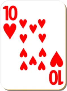 Ten of hearts vector drawing